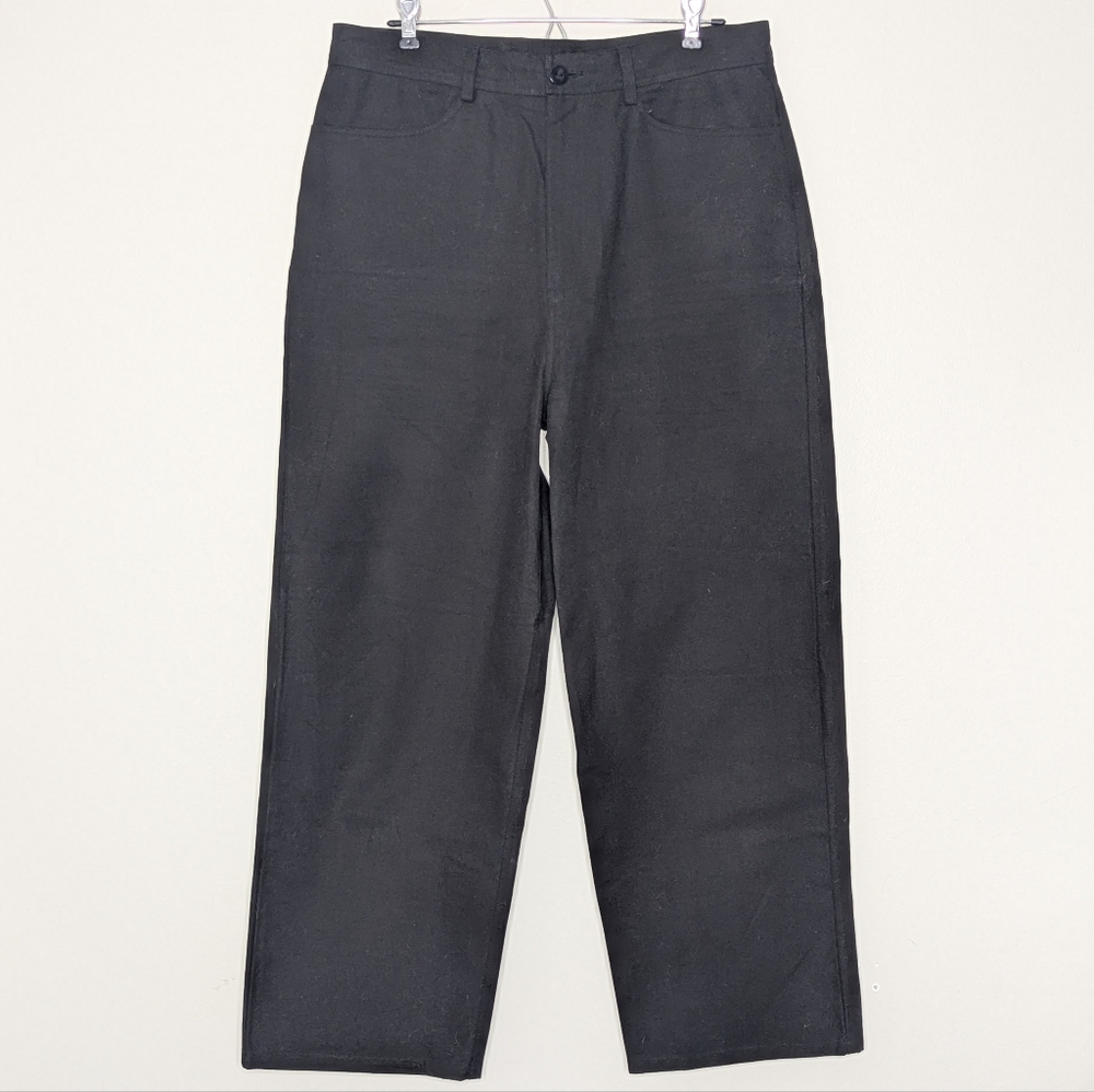 Laude the Label Women's Size 12 Canvas Straight Leg Pants Black Organic Cotton